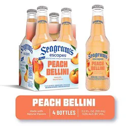 Seagram's Escapes Peach Bellini Bottles - 4-11.2 Oz