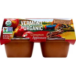 Vermont Village Organic Apple Sauce Cinnamon Cups - 4-4 Oz