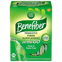 Benefiber Fiber Supplement Sugar-Free On-The-Go Stick Packs - 28-14 Oz.