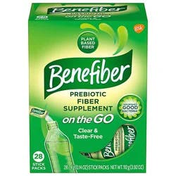Benefiber Fiber Supplement Sugar-Free On-The-Go Stick Packs - 28-14 Oz.