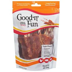 Good 'n' Fun Triple Flavor Wings Rawhide For Dogs Bag - 4 Oz