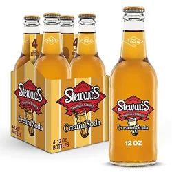 Stewart's Made With Sugar Cream Soda Bottle - 4-12 Fl. Oz.