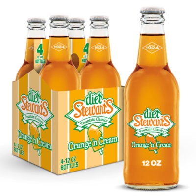 slide 1 of 10, Stewarts Diet Orange N Cream Soda Bottle - 4-12 Fl. Oz., 48 fl oz