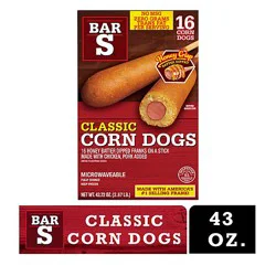Bar-S Corn Dogs Honey Batter Dipped 16 Count - 42.72 Oz