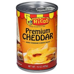 Ricos Sauce Cheese Premium Cheddar Aged Cheddar Can - 15 Oz