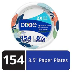 Dixie Everyday Paper Plates Printed 8 1/2 Inch - 154 Count