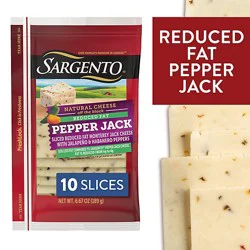 Sargento Sliced Reduced Fat Pepper Jack Natural Cheese 10 Count - 6.67 Oz