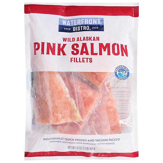 slide 1 of 1, Waterfront Bistro Boneless Skin On Wild Alaskan Pink Salmon Fillets - 16 Oz, 16 oz