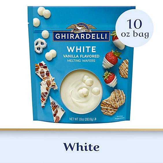 slide 1 of 13, Ghirardelli White Vanilla Flavored Melting Wafers - 10 Oz, 10 oz