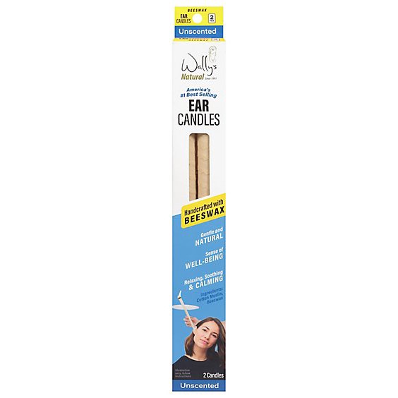 slide 1 of 1, Wally Ear Candle Beeswax Plain - 2 Count, 2 ct