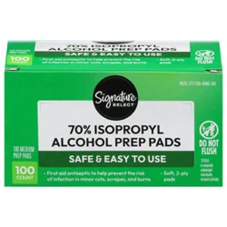 Signature Select/care Prep Pads Alcohol Isopropyl 70% - 100 Count