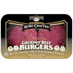 Meat Counter Ground Beef Hamburger Patties Steakhouse Elite Kobe Crafted Original Beef - 1.5 Lb.