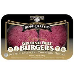 Meat Counter Ground Beef Hamburger Patties Steakhouse Elite Kobe Crafted Original Beef - 1.5 Lb.