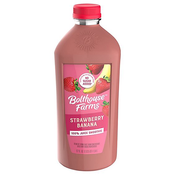 slide 1 of 9, Bolthouse Farms 100% Fruit Juice Smoothie + Boosts Strawberry Banana - 52 Fl Oz, 52 fl oz