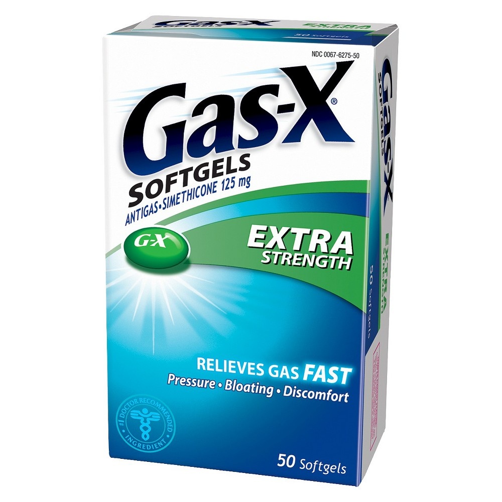 slide 5 of 6, Gas-X Extra Strength Gas Relief Softgels with Simethicone 125 mg - 50 Count, 50 ct