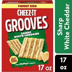 Cheez-It Grooves Crunchy Cheese Crackers Sharp White Cheddar Snack Crackers - 17 Oz