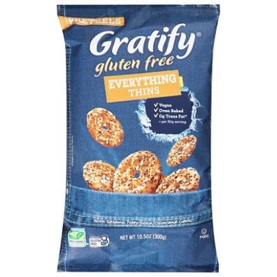 slide 1 of 1, Gratify Pretzels Gluten Free Thins Everything - 10.5 Oz, 10.5 oz