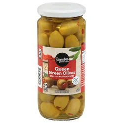 Signature Select Queen Olives Stuffed With Pimiento Jar - 10 Oz