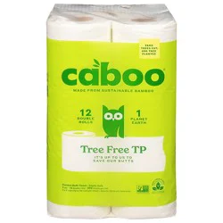 Caboo Bathroom Tissue Double Roll 2-Ply Fragrance Free Bag - 12 Roll