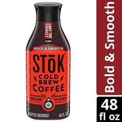 Stok Not Too Sweet Cold Brew Dark Roast Black Iced Coffee - 48 Fl. Oz.