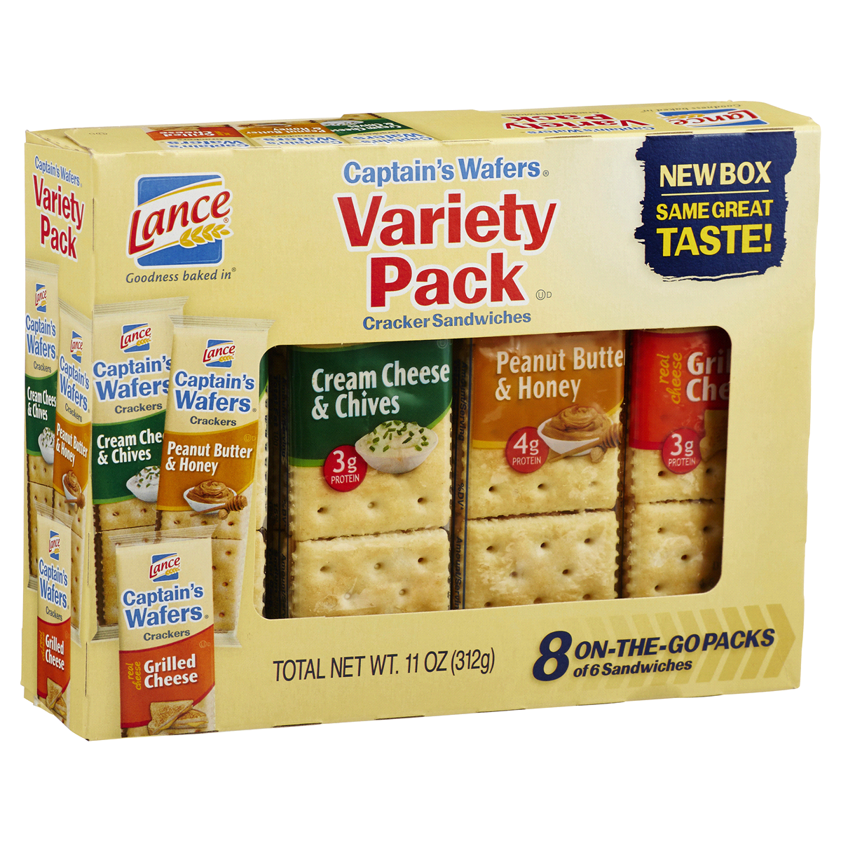 slide 3 of 5, Lance Captains Wafers Variety Pack Crackers, 11 oz