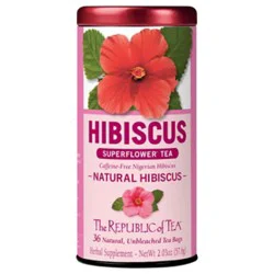 The Republic Of Tea Superflower Tea Bags Natural Hibiscus - 36 Count