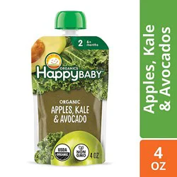 Happy Baby Organics Stage 2 Apples Kale & Avocados Pouch - 4 Oz
