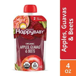 Happy Baby Organics Stage 2 Apple Guava & Beet Organic Baby Food Pouch - 4 Oz