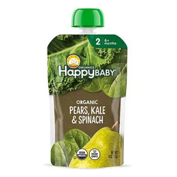 Happy Baby Organics Stage 2 Pear Kale & Spinach Organic Baby Food Pouch - 4 Oz