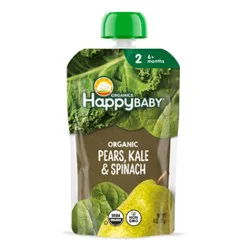 Happy Baby Organics Stage 2 Pears Kale & Spinach Pouch - 4 Oz