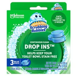 Scrubbing Bubbles Drop Ins Continuous Toilet Cleaning Blue Discs - 3 Count