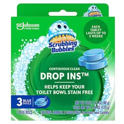 Scrubbing Bubbles Drop Ins Continuous Toilet Cleaning Blue Discs - 3 Count