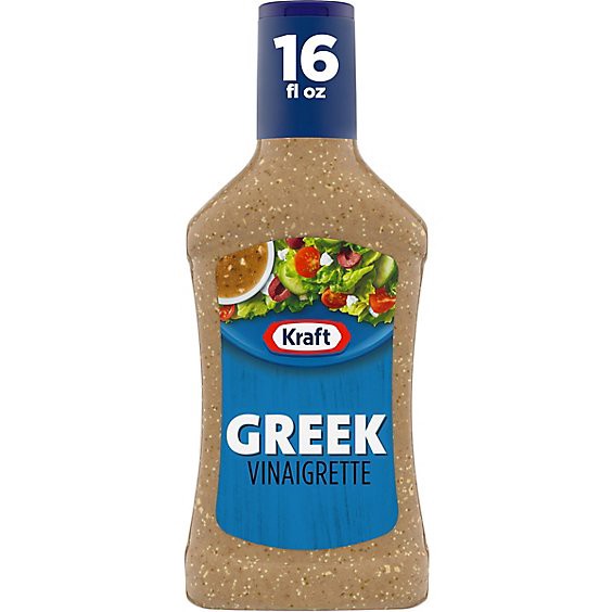 slide 1 of 1, Kraft Greek Vinaigrette Salad Dressing Bottle - 16 Fl. Oz., 16 fl oz