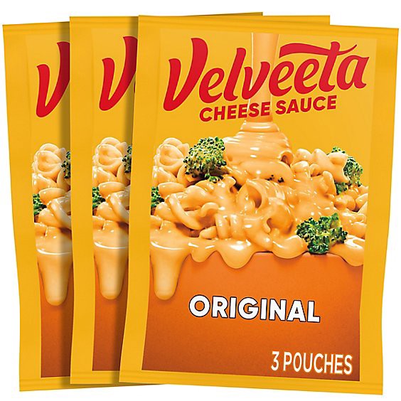 slide 1 of 1, Velveeta Original Cheese Sauce Pouches - 3-4 Oz, 12 oz