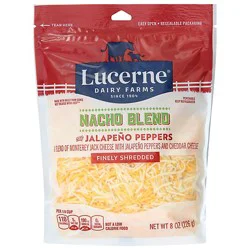Lucerne Cheese Finely Shredded Mexican Style Nacho Blend With Jalapeno Peppers - 8 Oz