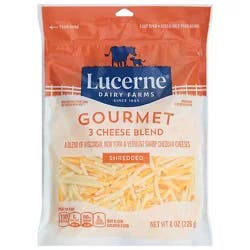 Lucerne Cheese Shredded Cheddar Sharp Wi-Ny-Vt Blend - 8 Oz