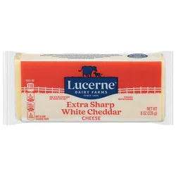 Lucerne Cheese Chunk Cheddar White Extra Sharp - 8 Oz