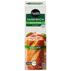 Signature Select Sandwich Bags Resealable Extra Large Bpa Free - 30 Count