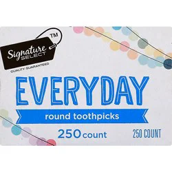 Signature Select Everyday Round Toothpicks - 250 Count