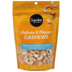 Signature Select Cashews Halves & Pieces Lightly Salted - 5 Oz