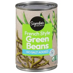 Signature Select Beans Green French Style No Salt Added Can - 14.5 Oz