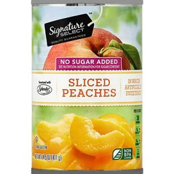 Signature Select Peaches Slices No Sugar Added - 14.5 Oz