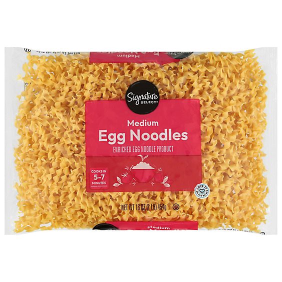 slide 1 of 1, Signature Select Pasta Egg Noodles Medium Bag - 16 Oz, 16 oz