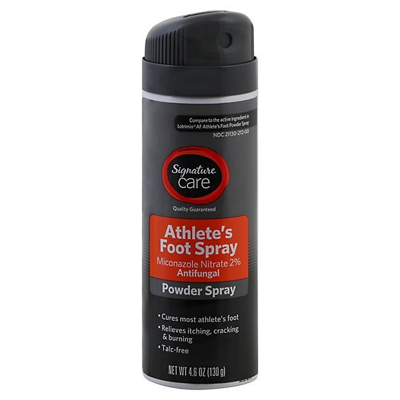 slide 1 of 1, Signature Select/care Athletes Foot Spray Powder Miconazole Nitrate 2% Antifungal - 4.6 Oz, 4.6 oz