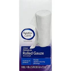Signature Select/care Gauze Rolled Sterile Premium 4in X 2.5yd - Each