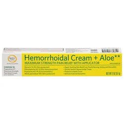 Signature Select/care Hemorrhoidal Cream + Aloe Maximum Pain Relief With Applicator - 2 Oz
