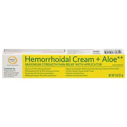 Signature Select/care Hemorrhoidal Cream + Aloe Maximum Pain Relief With Applicator - 2 Oz