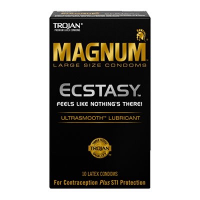 slide 1 of 3, Trojan Magnum Ecstasy Large Size Condoms - 10 Count, 10 ct