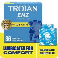 Trojan Enz Condoms For Contraception Plus Sti Protection Pack - 36 Count