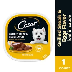 Cesar Classic Loaf In Sauce Grilled Steak And Eggs Flavor Soft Wet Dog Food - 3.5 Oz